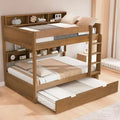 Twin over twin/Full over full Bunk Bed with Trundle&Storage Shelves - ModernLuxe