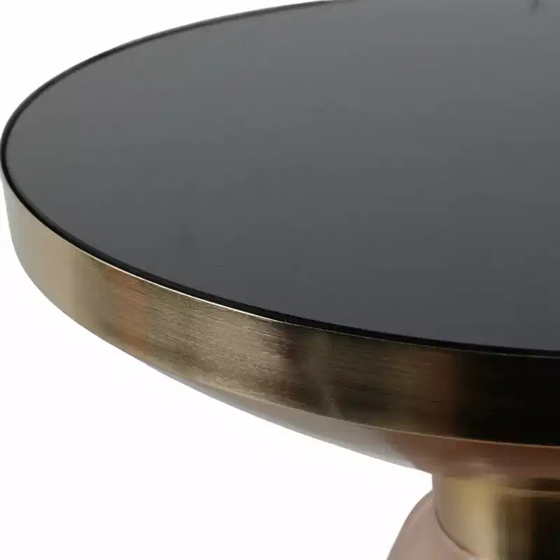 Modern End Table, Side Table, or Small Table Stand for Home Decor - Bold Hourglass Night Stand with Metal Top for Bedroom or Room Decor - 20 Gold