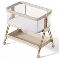 Fodoss Baby Bassinet Bedside Sleeper with Wheels & Storage Tray, Portable Crib for Newborns