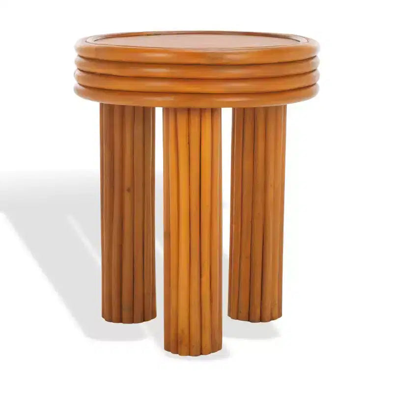 Bayard Rattan Round Accent Table - CWK3007 - Natural - Safavieh Couture
