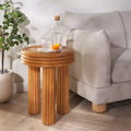 Bayard Rattan Round Accent Table - CWK3007 - Natural - Safavieh Couture