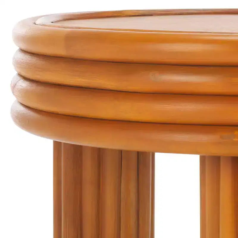 Bayard Rattan Round Accent Table - CWK3007 - Natural - Safavieh Couture