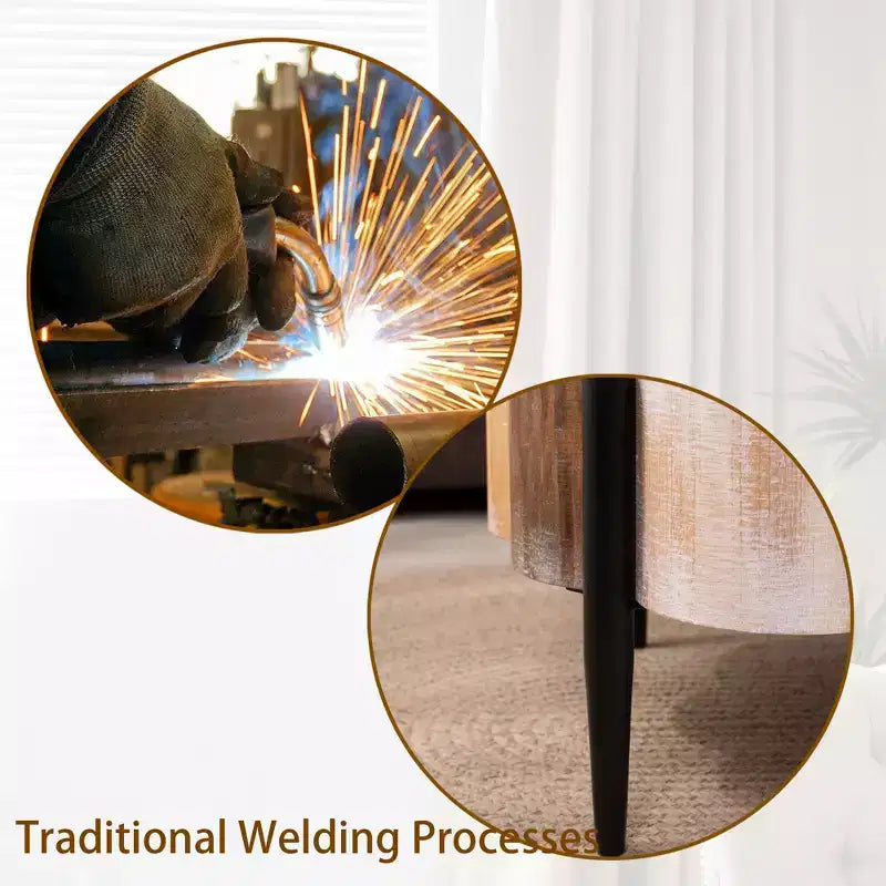 GDFStudio Kristyn Flower-Shaped Rustic Coffee Table with Metal Legs