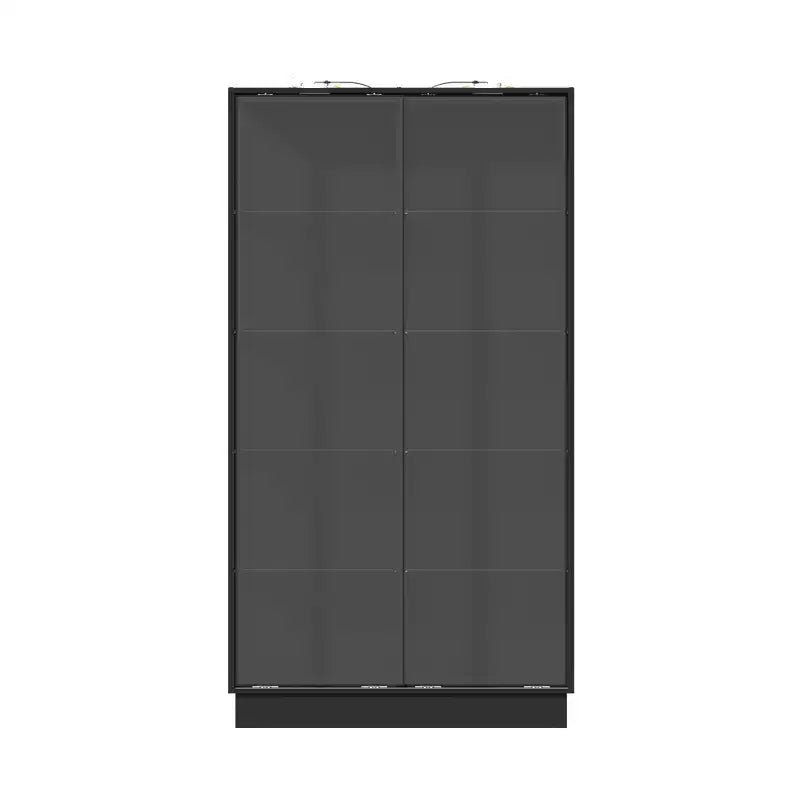 Famapy 72.8Tall Black Glass Display Cabinet Multi-Function Storage for Books, Collectibles & Art, Sliding Doors with LED Spotlighting