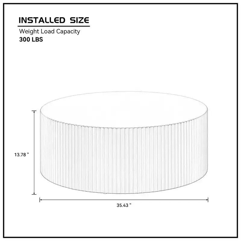 Round Coffee Table Cocktail Table Center Table Sofa Side Table Accent Table End Table with Relief Design, No Assembly Needed - ModernLuxe