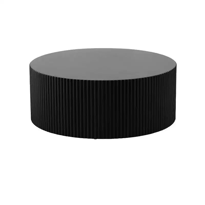 Round Coffee Table Cocktail Table Center Table Sofa Side Table Accent Table End Table with Relief Design, No Assembly Needed - ModernLuxe