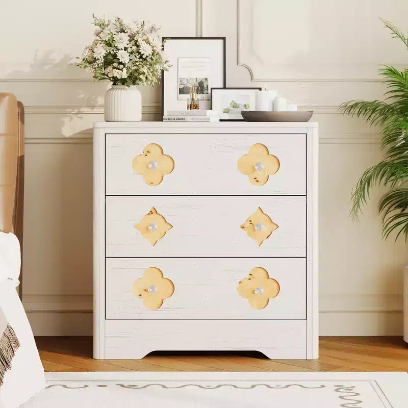 30.4 Bedroom Dresser, Chest of Drawers with 3 Decorative Drawers & Clothes Storage Cabinet, Ideal Drawer Organizer for Bedroom, Closet & Living Room
