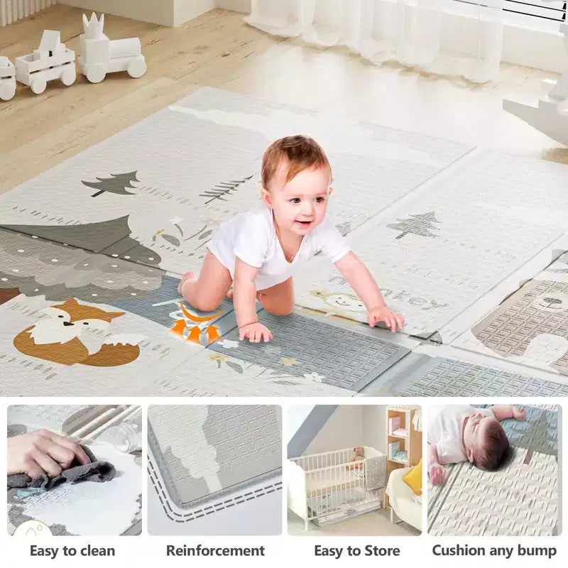 Fodoss Baby Playpen with Mat 47 x 47 In Playpen for Babies and Toddlers, Indoor & Outdoor Activity Center, Safety Baby Fence