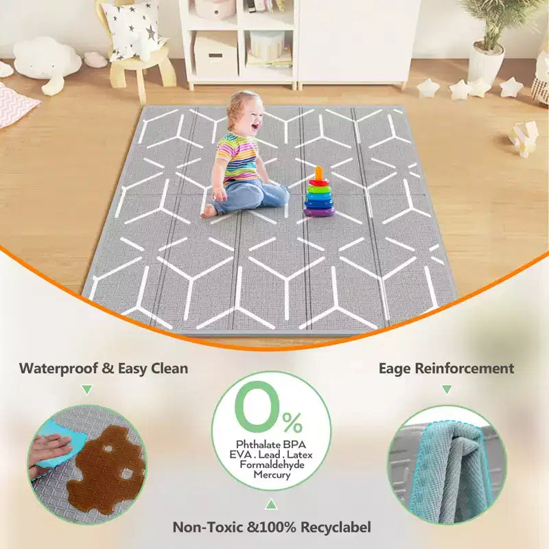 Fodoss Baby Playpen with Mat 47 x 47 In Playpen for Babies and Toddlers, Indoor & Outdoor Activity Center, Safety Baby Fence