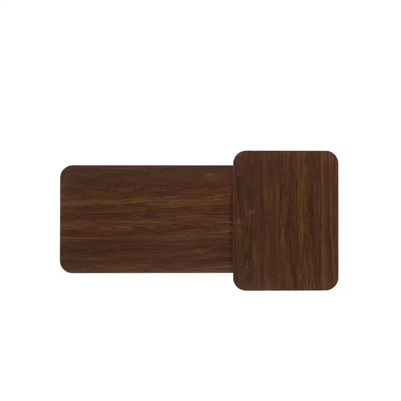 Modern Metal and Wood Rectangle Nesting Coffee Tables