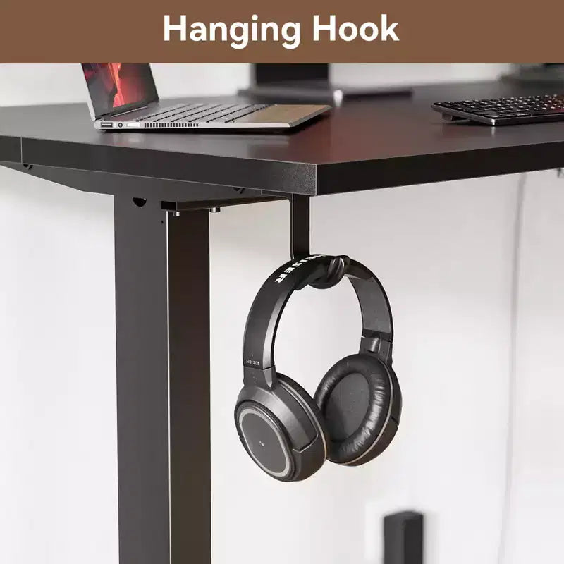 Electric Height Adjustable Standing Desk Sit to Stand Computer Desk with Storage Bag Memory Presets Ergonomic Home Office Workstation 63 Inch Black