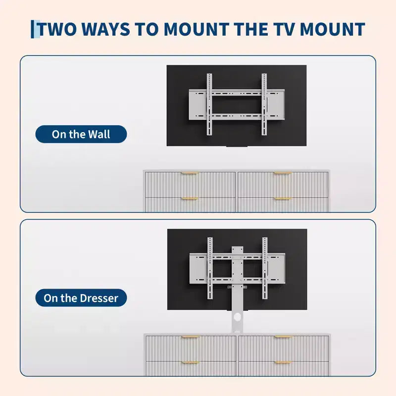 Modern TV Stand with Mount for 3285 Inch TVs, Wood Entertainment Center with 6 Drawers, Media Console Cabinet for Living Room or Bedroom