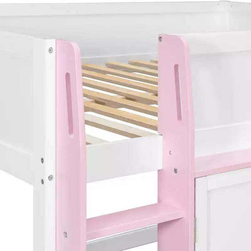 GDFStudio Nguyen Loft House Bed with Playhouse & Storage, Full Size