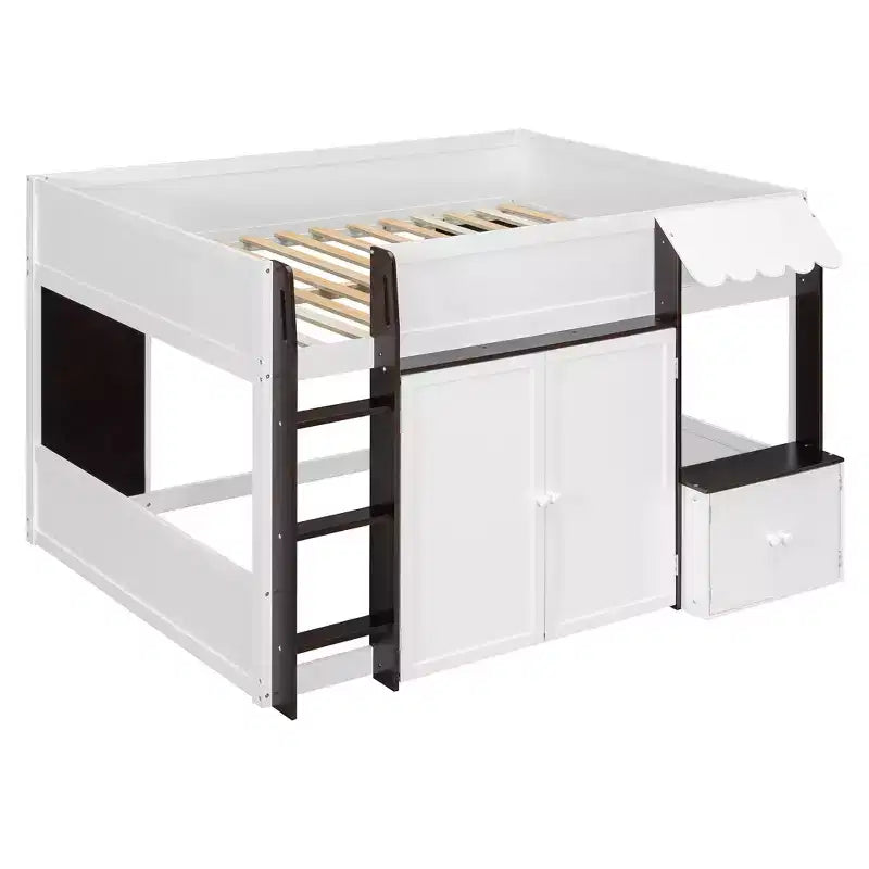 GDFStudio Nguyen Loft House Bed with Playhouse & Storage, Full Size