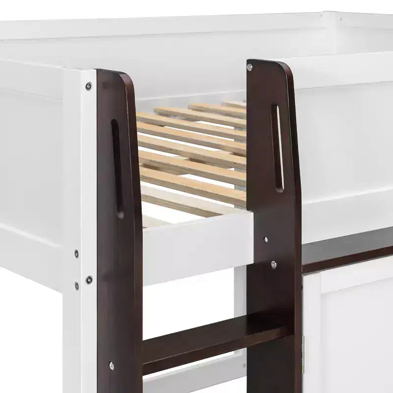 GDFStudio Nguyen Loft House Bed with Playhouse & Storage, Full Size