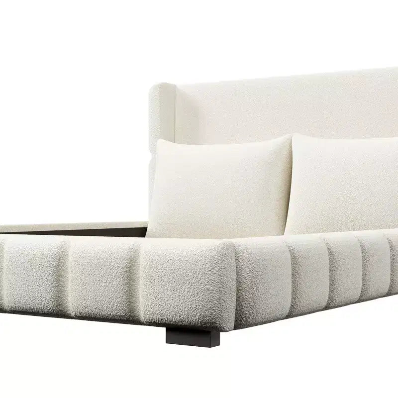 Polibi Upholstered Platform Bed with 2 Soft Pillows