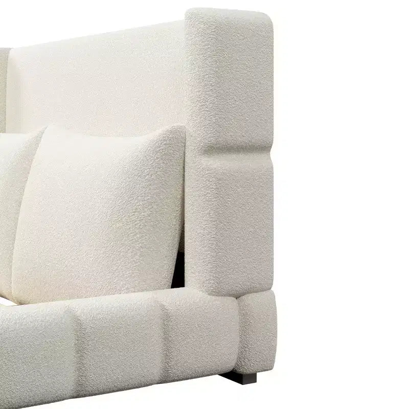 Polibi Upholstered Platform Bed with 2 Soft Pillows