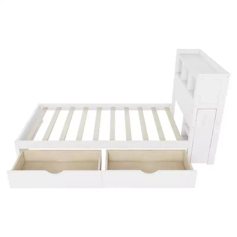 GDFStudio Craigie Modern Wood Bed with Drawers and Storage Headboard