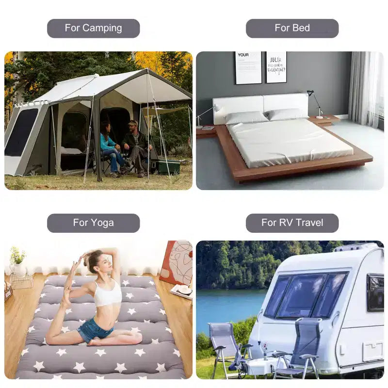 Japanese Futon Floor Mattress Full Size Foldable Tatami Sleeping Mat Thick Roll Up Floor Bed Portable Mattress for Guest Room Dorm Camping Grey