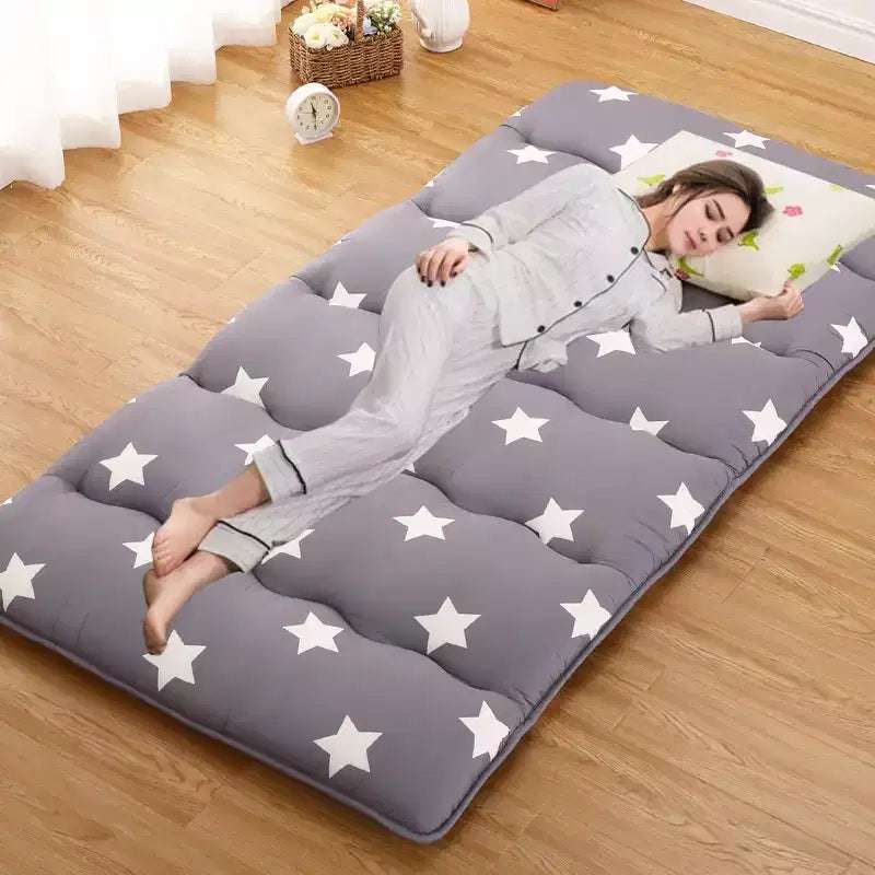 Japanese Futon Floor Mattress Full Size Foldable Tatami Sleeping Mat Thick Roll Up Floor Bed Portable Mattress for Guest Room Dorm Camping Grey