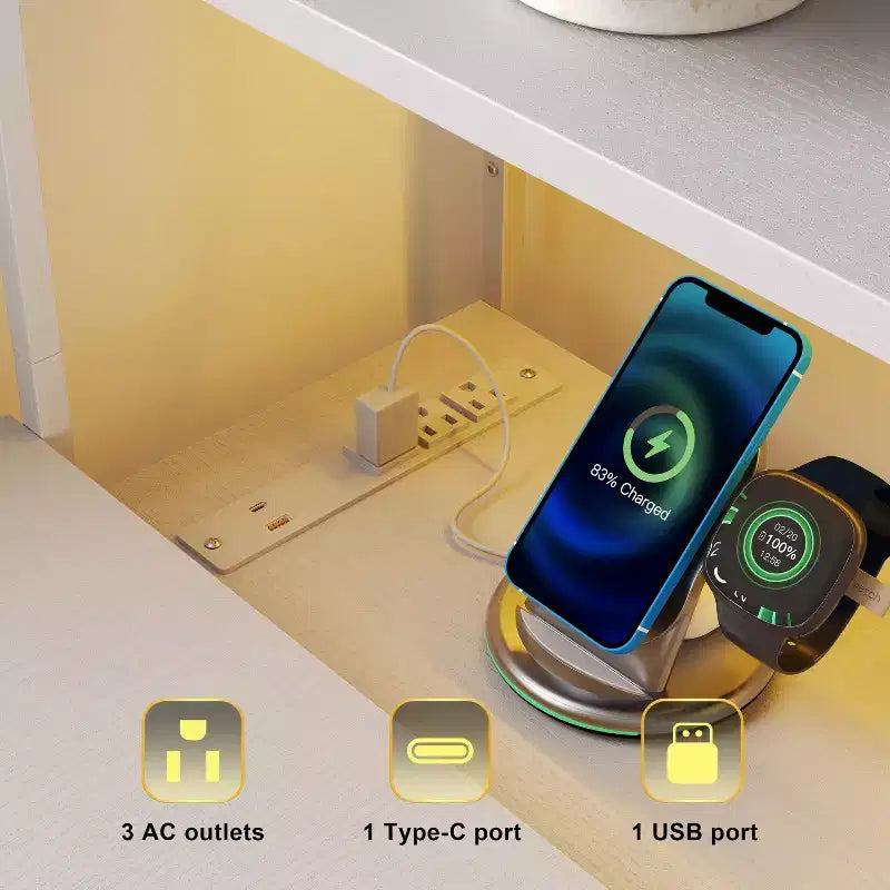 Garvee L-Shaped Desk with 6 Drawers, RGB Lights, Reversible Design, Built-in Power Strip, Ample Storage, Sturdy Metal Frame