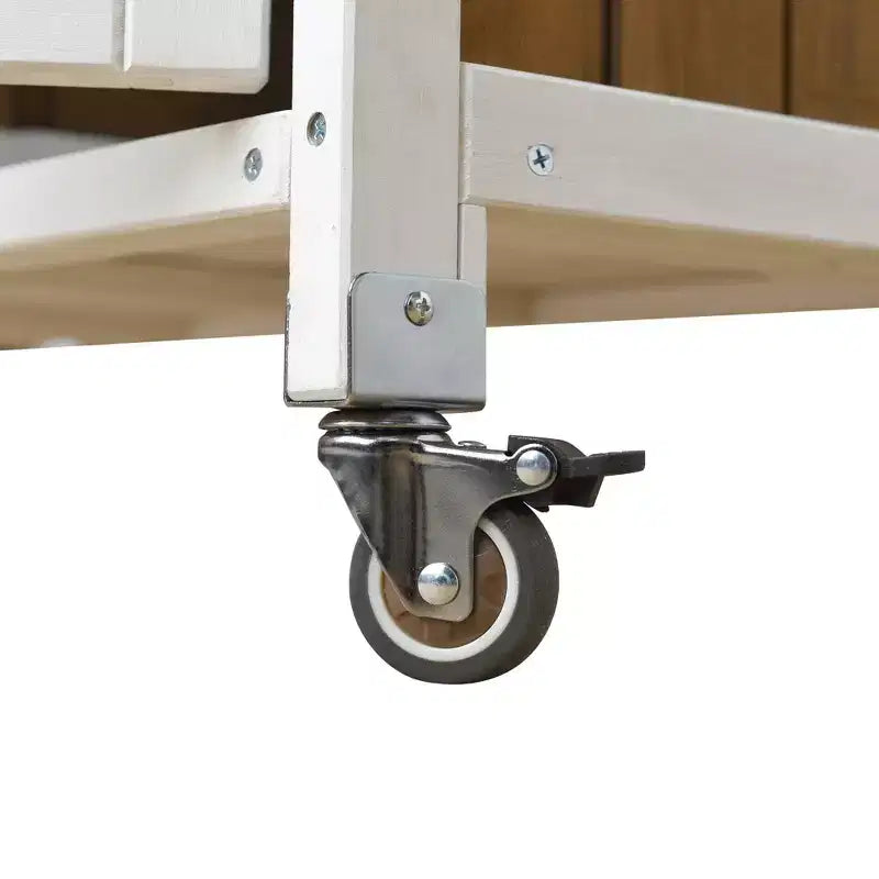 GDFStudio Mavis Foldable Outdoor Kitchen Island with Lockable Wheels