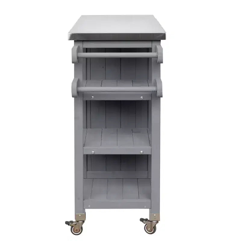 GDFStudio Mavis Foldable Outdoor Kitchen Island with Lockable Wheels