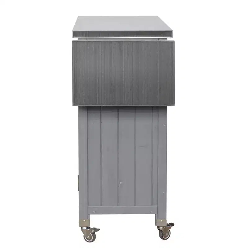 GDFStudio Mavis Foldable Outdoor Kitchen Island with Lockable Wheels