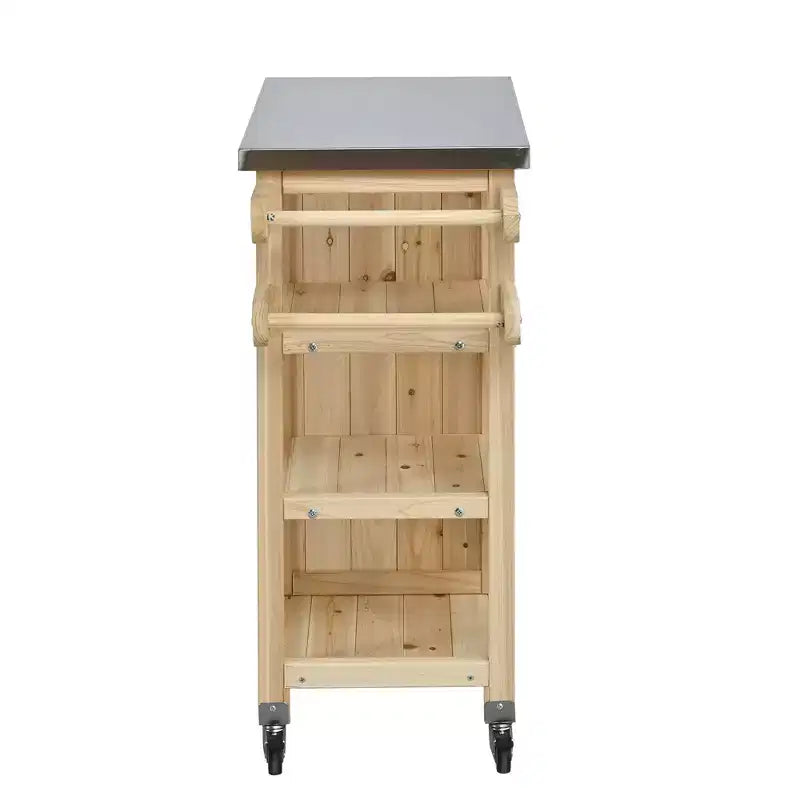 GDFStudio Mavis Foldable Outdoor Kitchen Island with Lockable Wheels