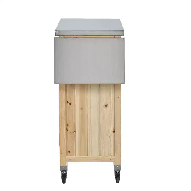 GDFStudio Mavis Foldable Outdoor Kitchen Island with Lockable Wheels
