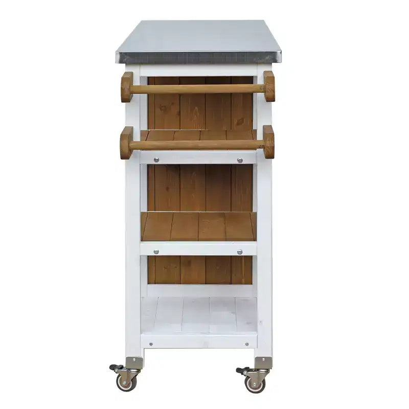 GDFStudio Mavis Foldable Outdoor Kitchen Island with Lockable Wheels