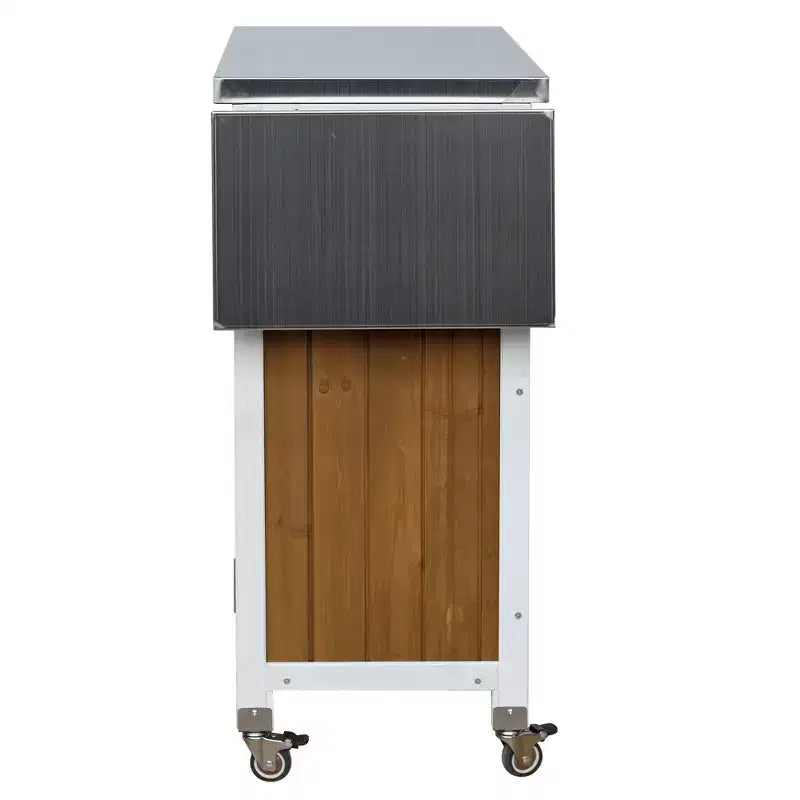 GDFStudio Mavis Foldable Outdoor Kitchen Island with Lockable Wheels