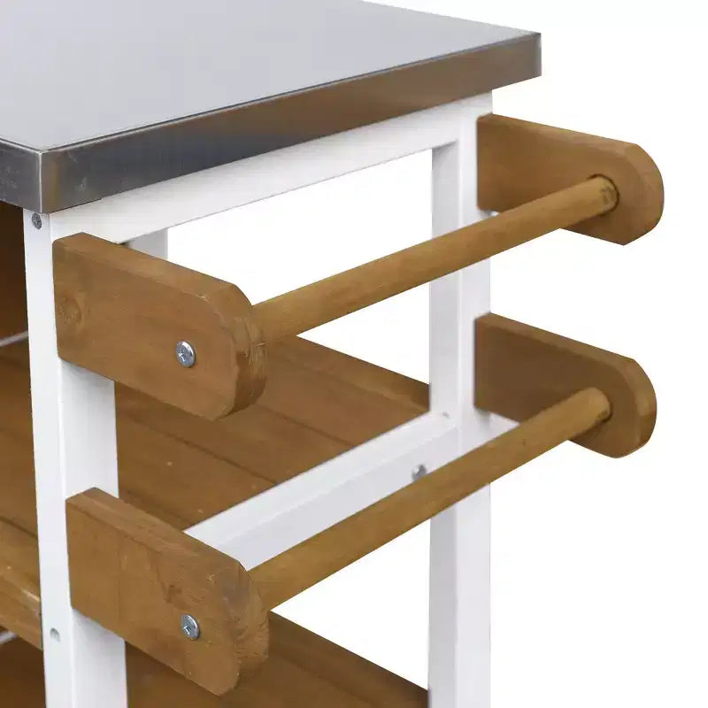 GDFStudio Mavis Foldable Outdoor Kitchen Island with Lockable Wheels