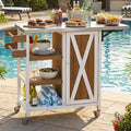 GDFStudio Mavis Foldable Outdoor Kitchen Island with Lockable Wheels