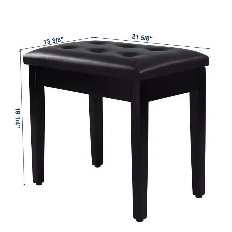 SONGMICS Piano Bench with Padded Cushion and Storage Compartment for Music Books, Vanity Stool, Tufted Wooden Piano Seat