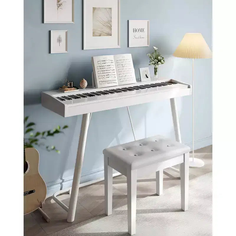 SONGMICS Piano Bench with Padded Cushion and Storage Compartment for Music Books, Vanity Stool, Tufted Wooden Piano Seat