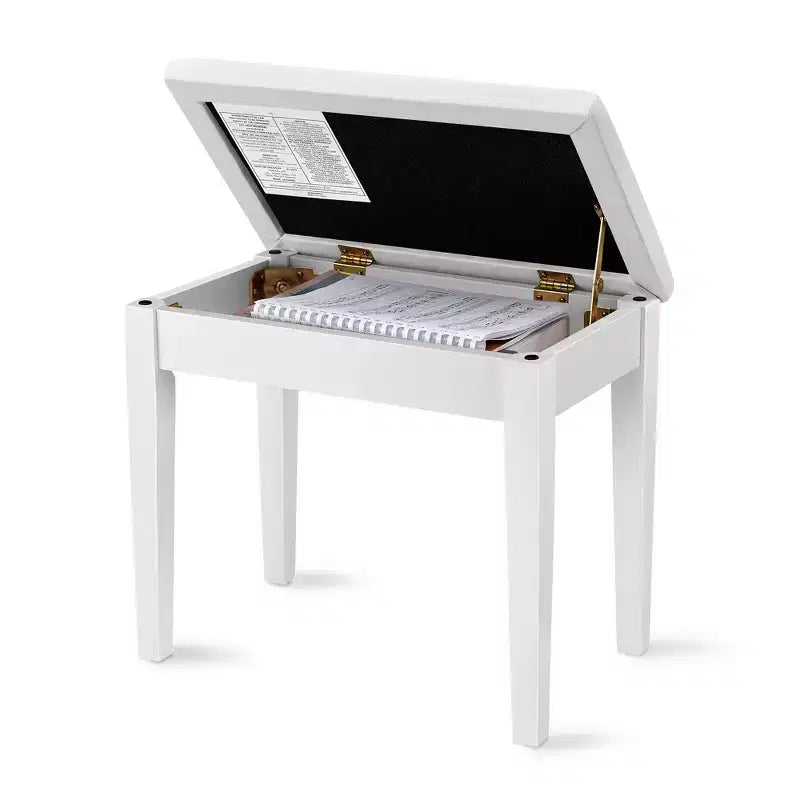 SONGMICS Piano Bench with Padded Cushion and Storage Compartment for Music Books, Vanity Stool, Tufted Wooden Piano Seat