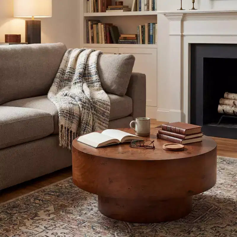 Christopher Knight Home Caelum Modern Round Coffee Table with Thick Top