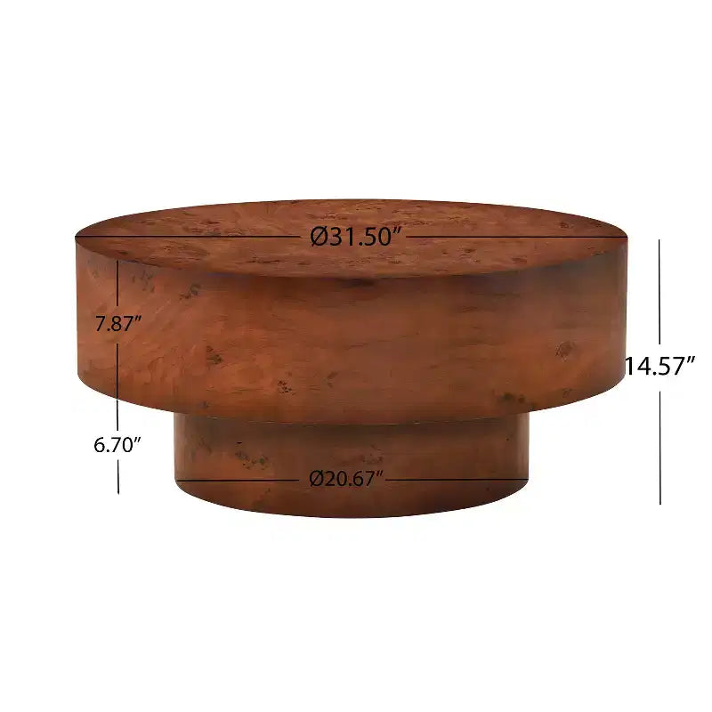 Christopher Knight Home Caelum Modern Round Coffee Table with Thick Top