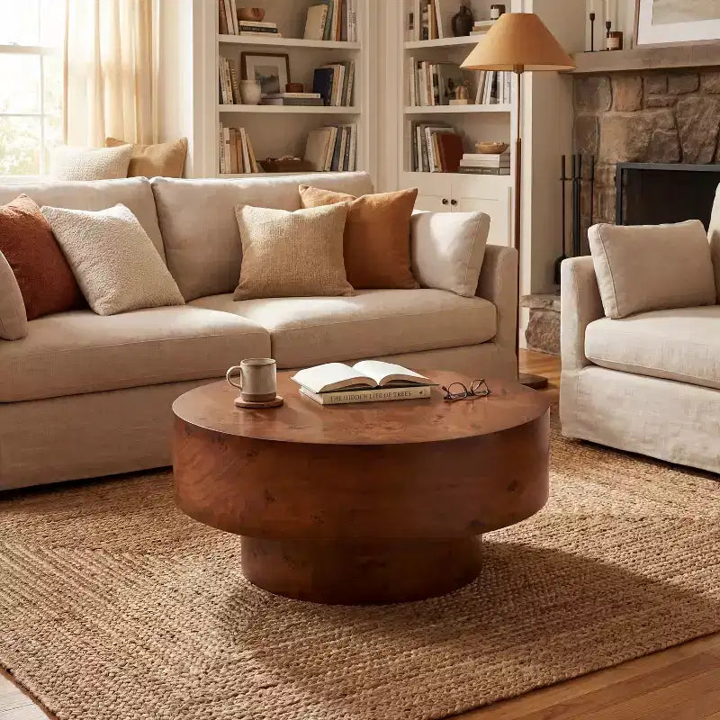 Christopher Knight Home Caelum Modern Round Coffee Table with Thick Top
