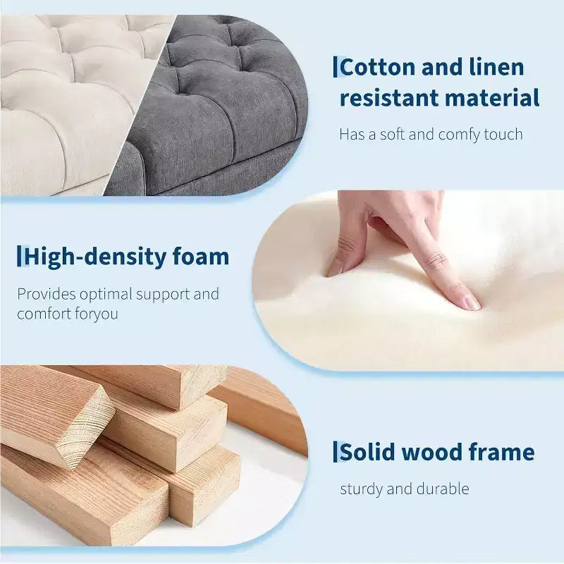 DobleePy 50.8 Inch Storage Ottoman Bench, Safety Slow-Close Hinge, Tufted Upholstered Bench for Bedroom Entryway Living Room