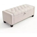 DobleePy 50.8 Inch Storage Ottoman Bench, Safety Slow-Close Hinge, Tufted Upholstered Bench for Bedroom Entryway Living Room