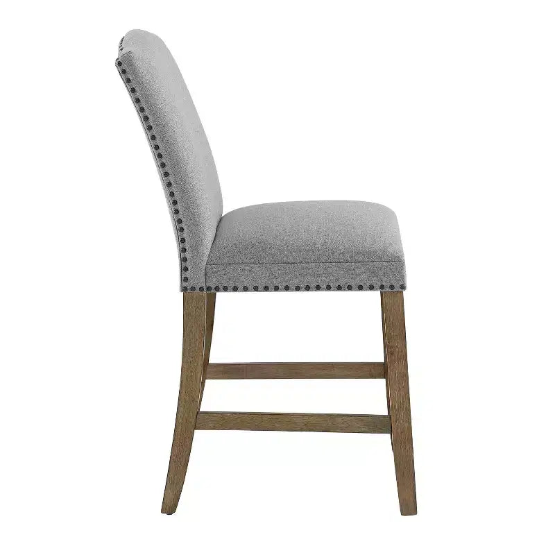 Set of 2 Grayson Counter Height Barstools Gray/Driftwood - Steve Silver Co.