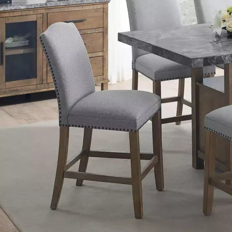 Set of 2 Grayson Counter Height Barstools Gray/Driftwood - Steve Silver Co.