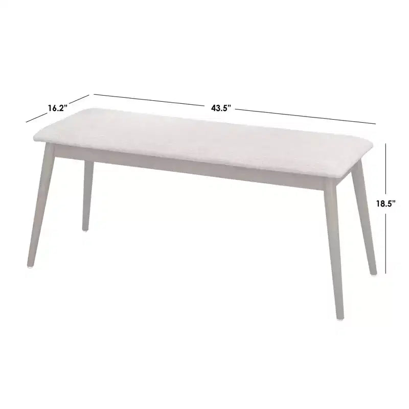 Buylateral Newington Mid Century Modern Bench Light Oak Beige