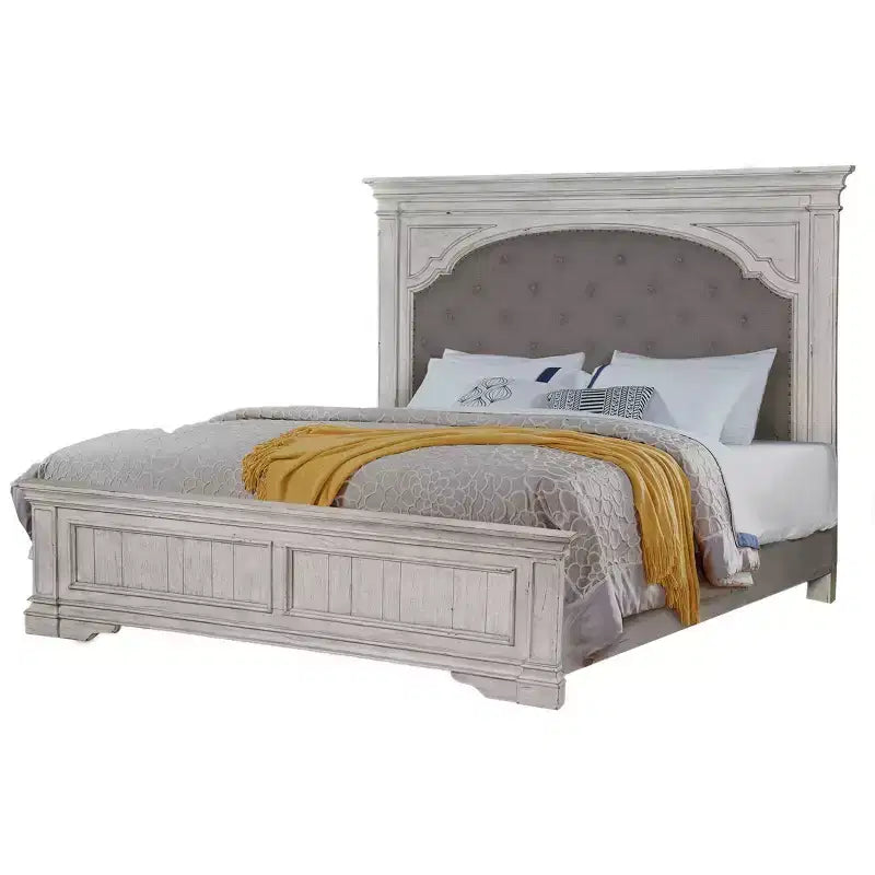 King Highland Park Bed Rustic Ivory - Steve Silver Co.