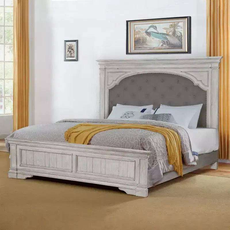 King Highland Park Bed Rustic Ivory - Steve Silver Co.