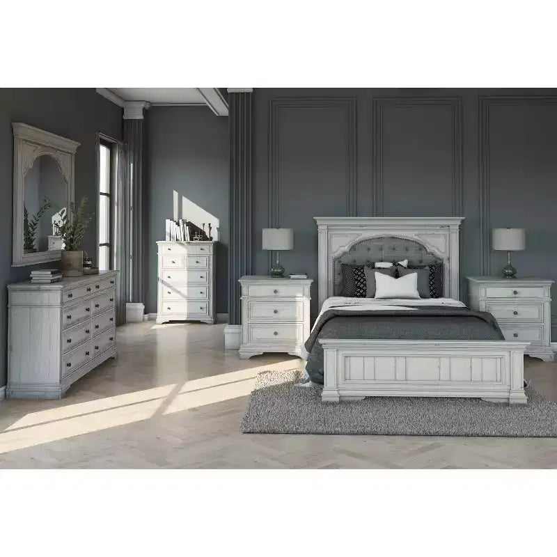 King Highland Park Bed Rustic Ivory - Steve Silver Co.