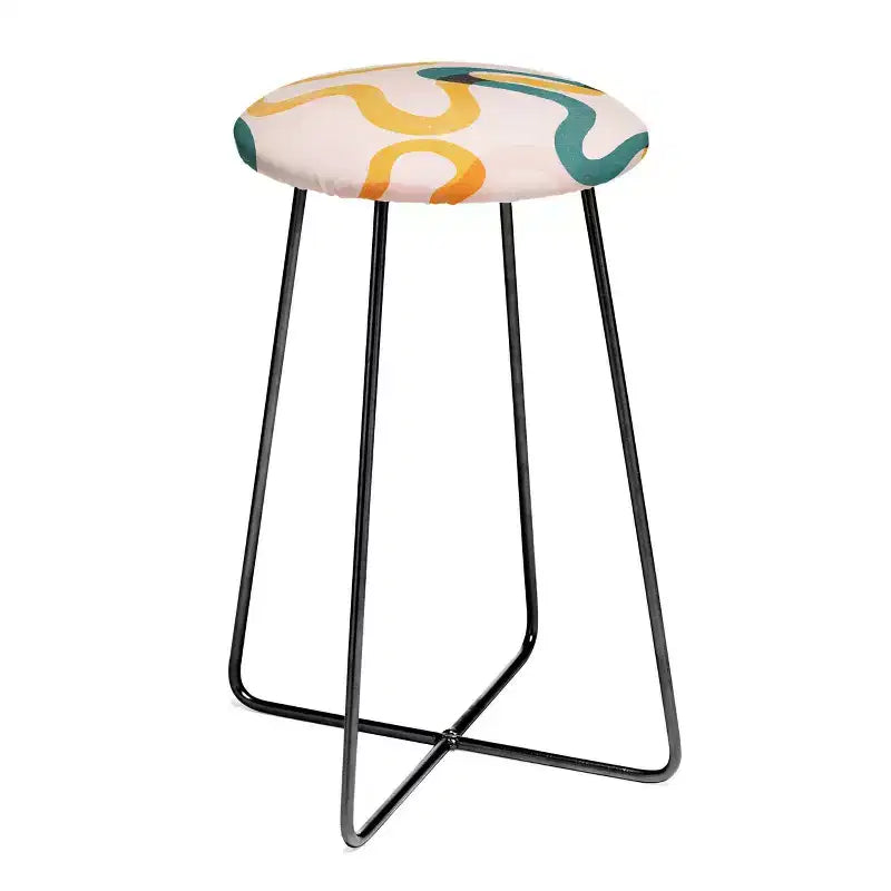 ThirtyOne Illustrations Streamers Counter Height Barstool - Deny Designs