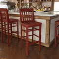Flash Furniture 2 Pack HERCULES Series School House Back Mahogany Wood Restaurant Barstool